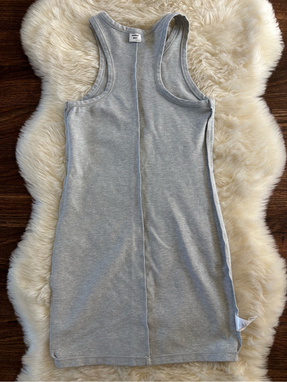 Aritzia Sunday Best Racerback Tank Mini Dress Gray Small - Picture 7 of 8
